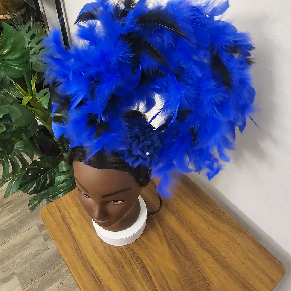 Vibrant Blue Feathered Hair Wig
